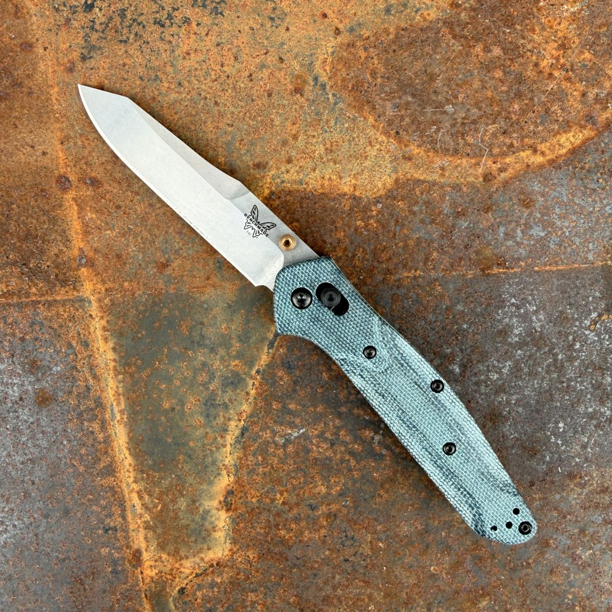 Benchmade Osborne Axis Lock Denim Micarta Scales 3.4